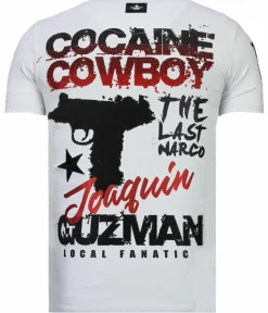 T-shirt Heren - Cocaine Cowboy - Wit