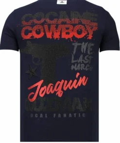 T-shirt Heren - Cocaine Cowboy - Blauw