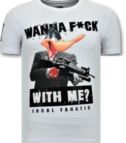 T-shirt Heren - Daffy Montana - Wit