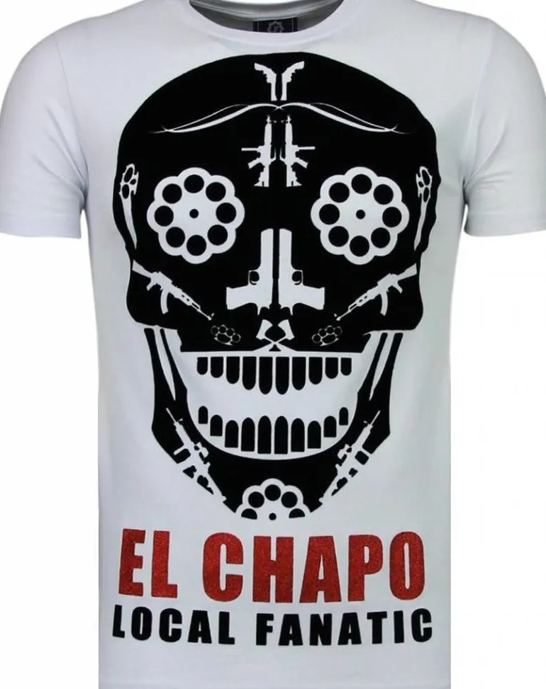 T-shirt Heren - El Chapo - Wit