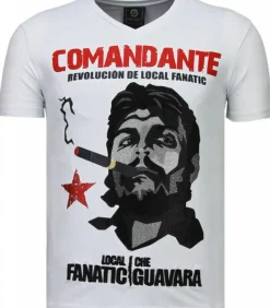 T-shirt Heren - El Comandante - Wit