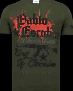 T-shirt Heren - El Patron Pablo Escobar - Groen