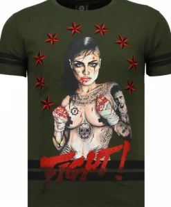 T-shirt Heren - Fighter! - Groen