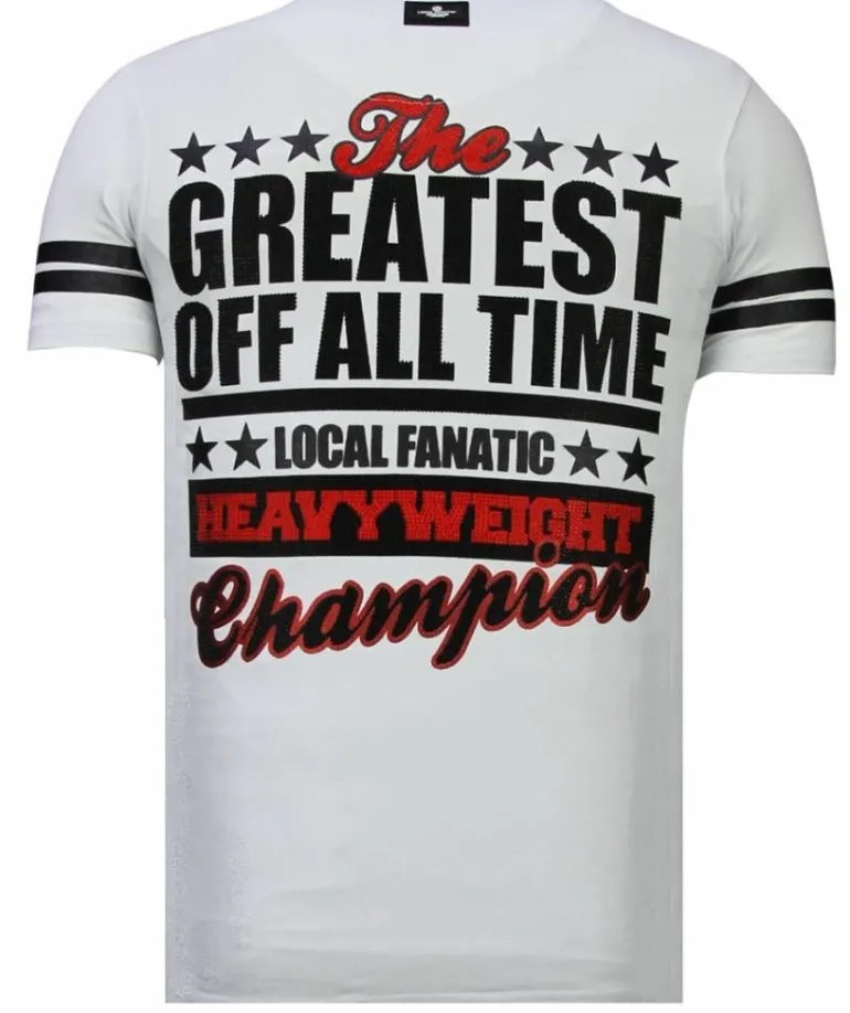 T-shirt Heren - Greatest Of All Time - Wit