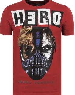 T-shirt Heren - Hero Mask - Bordeaux