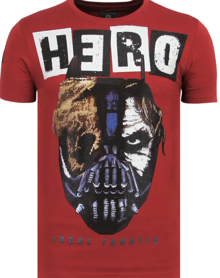 T-shirt Heren - Hero Mask - Bordeaux