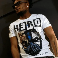 T-shirt Heren - Hero Mask - Wit