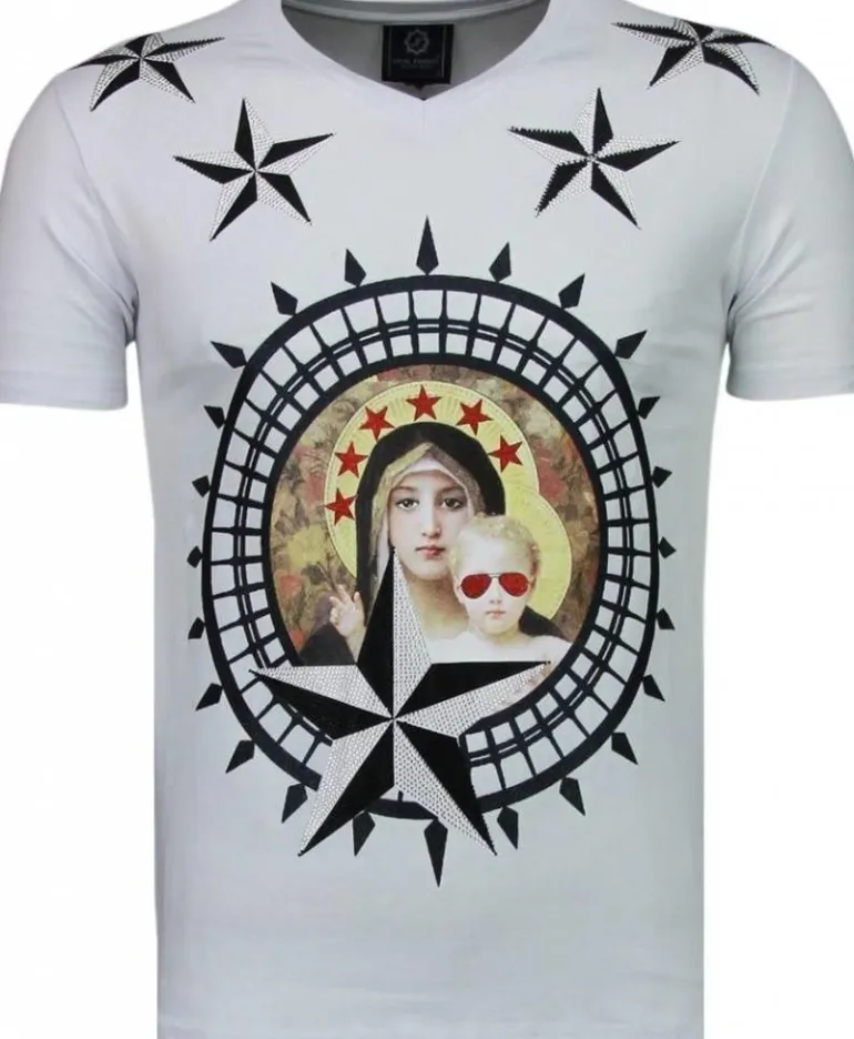 T-shirt Heren - Holy Mary - Wit
