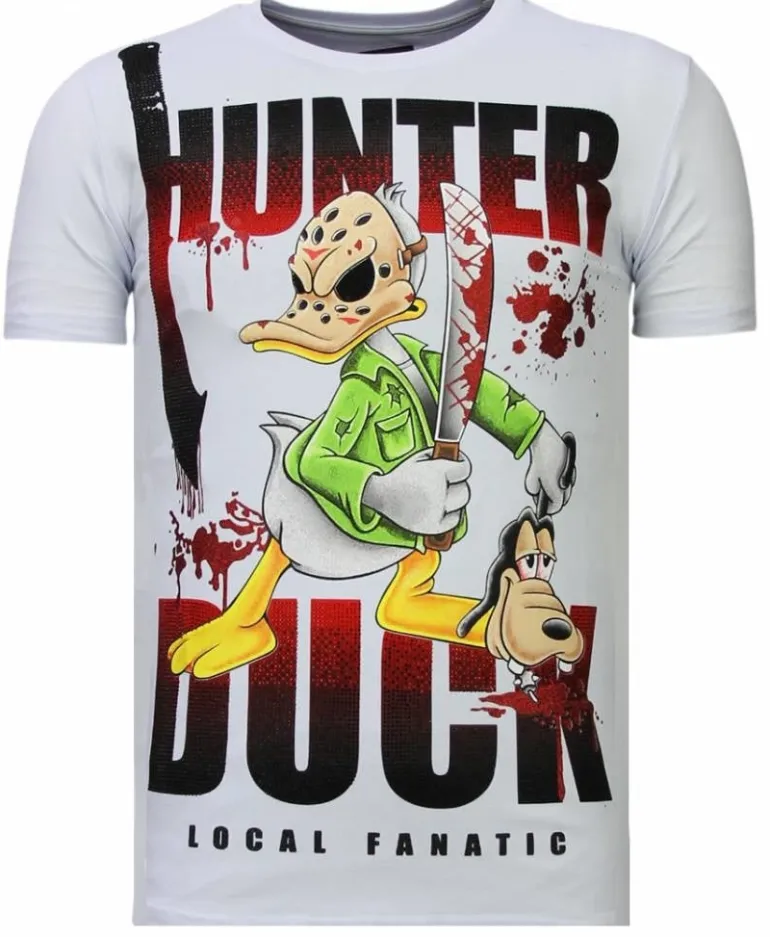 T-shirt Heren - Hunter Duck - Wit