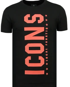 T-shirt Heren - ICONS Vertical - Zwart
