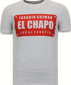 T-shirt Heren - Joaquin Guzman El Chapo - Wit