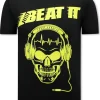 T-shirt Heren - Just Beat It - Zwart