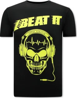 T-shirt Heren - Just Beat It - Zwart