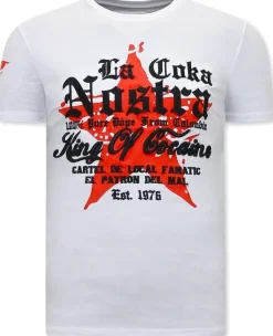 T-shirt Heren - La Coka Nostra - Wit