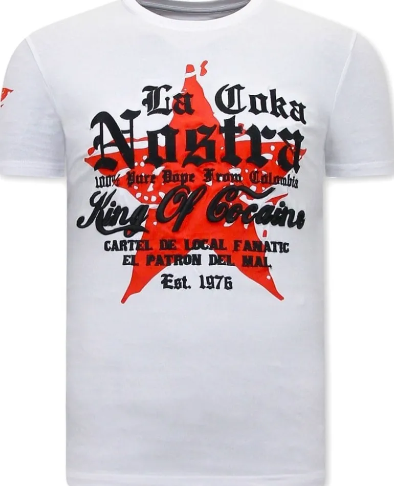 T-shirt Heren - La Coka Nostra - Wit