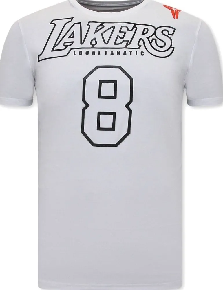 T-shirt Heren - Lakers Bryant 8 - Wit