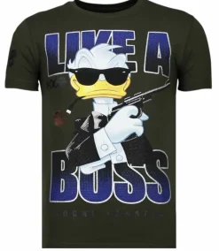 T-shirt Heren - Like A Boss - Groen