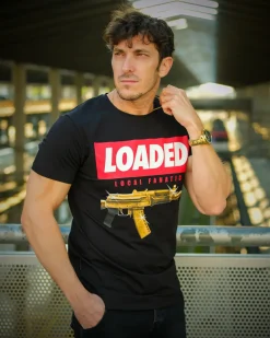 T-shirt Heren - Loaded Gun - Zwart