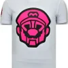 T-shirt Heren - Mario Neon - Wit