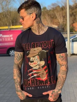 T-shirt Heren - Mickey Krueger - Blauw