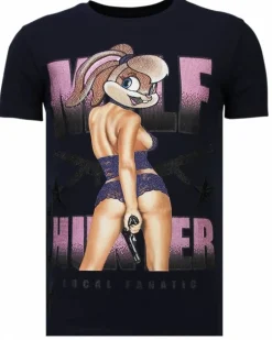 T-shirt Heren - Milf Hunter - Blauw