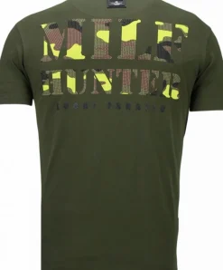 T-shirt Heren - Milf Hunter - Groen