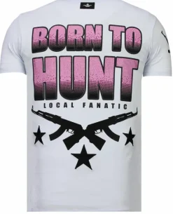 T-shirt Heren - Milf Hunter - Wit