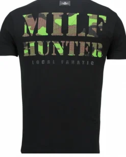 T-shirt Heren - Milf Hunter - Zwart