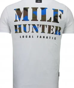 T-shirt Heren - Milf Hunter - Wit