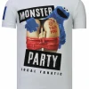T-shirt Heren - Monster Party - Wit