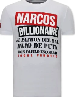 T-shirt Heren - Narcos Billionaire - Wit