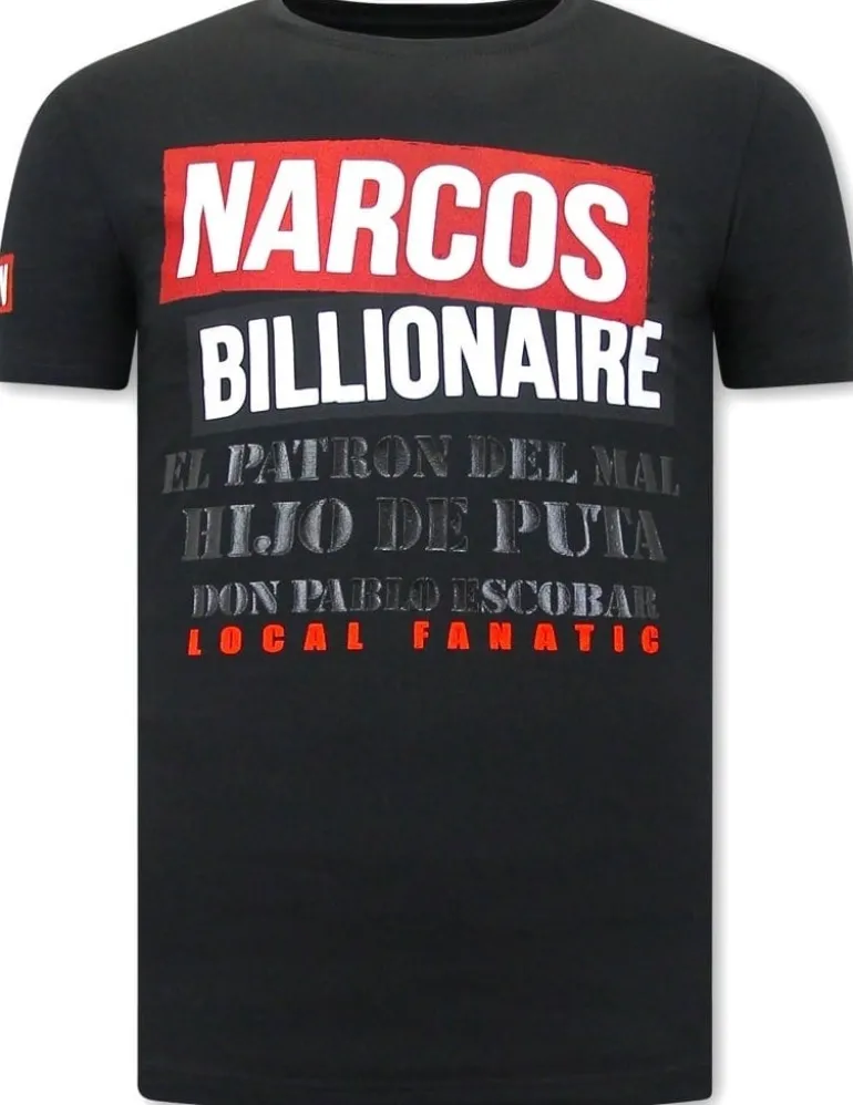 T-shirt Heren - Narcos Billionaire - Zwart