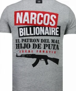 T-shirt Heren - Narcos Billionaire - Grijs