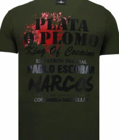 T-shirt Heren - Pablo Escobar Narcos - Groen