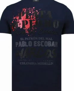 T-shirt Heren - Pablo Escobar Narcos - Blauw
