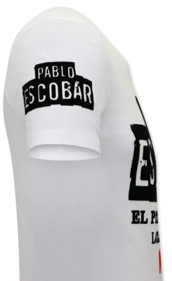 T-shirt Heren - Pablo Escobar - Wit