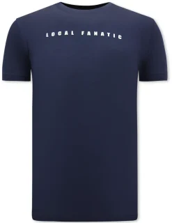 T-shirt Heren - Peace Cartoon - Blauw