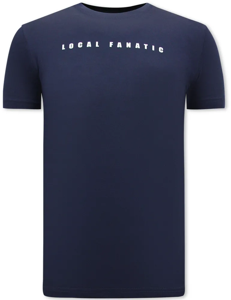 T-shirt Heren - Peace Cartoon - Blauw