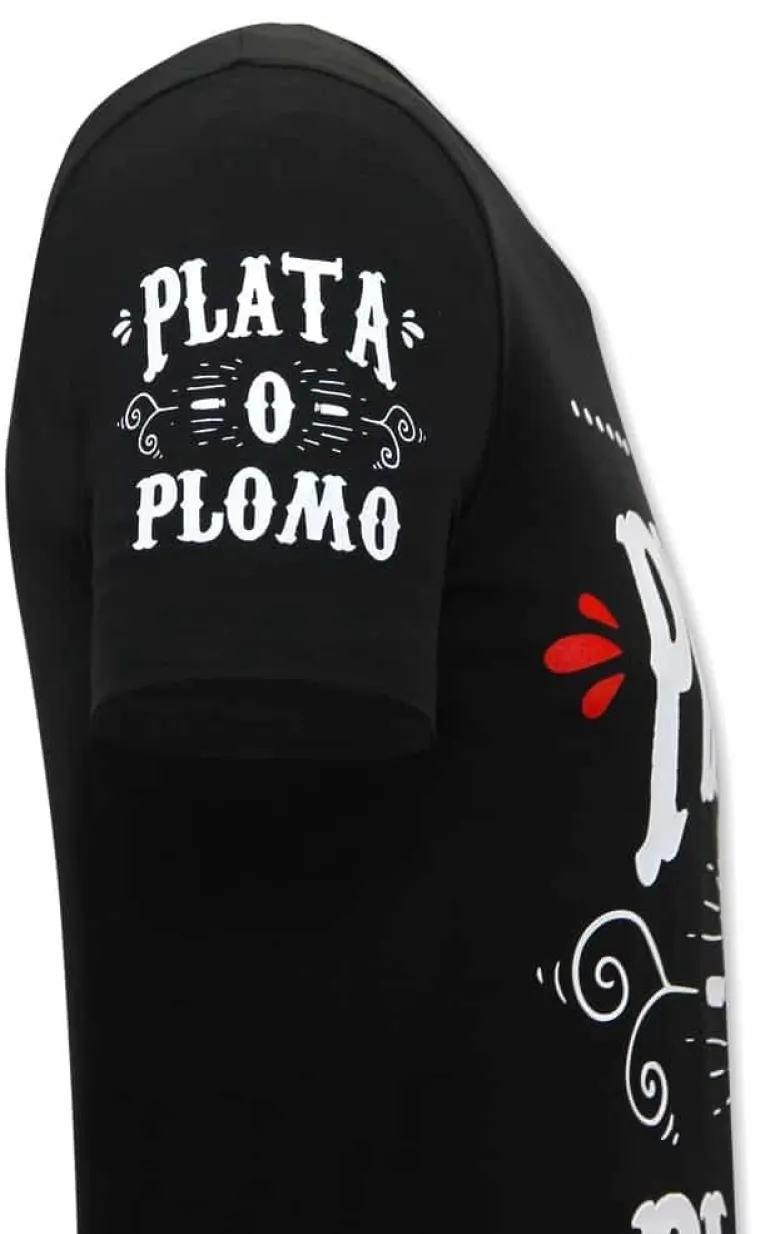 T-shirt Heren - Plata O Plomo - Zwart