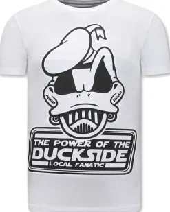 T-shirt Heren - Power Of Duckside - Wit