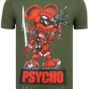 T-shirt Heren - Psycho Mouse - Groen