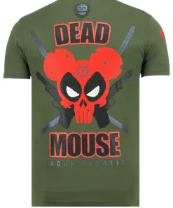 T-shirt Heren - Psycho Mouse - Groen