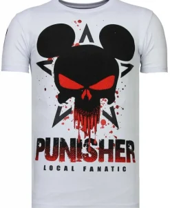 T-shirt Heren - Punisher Mickey - Wit