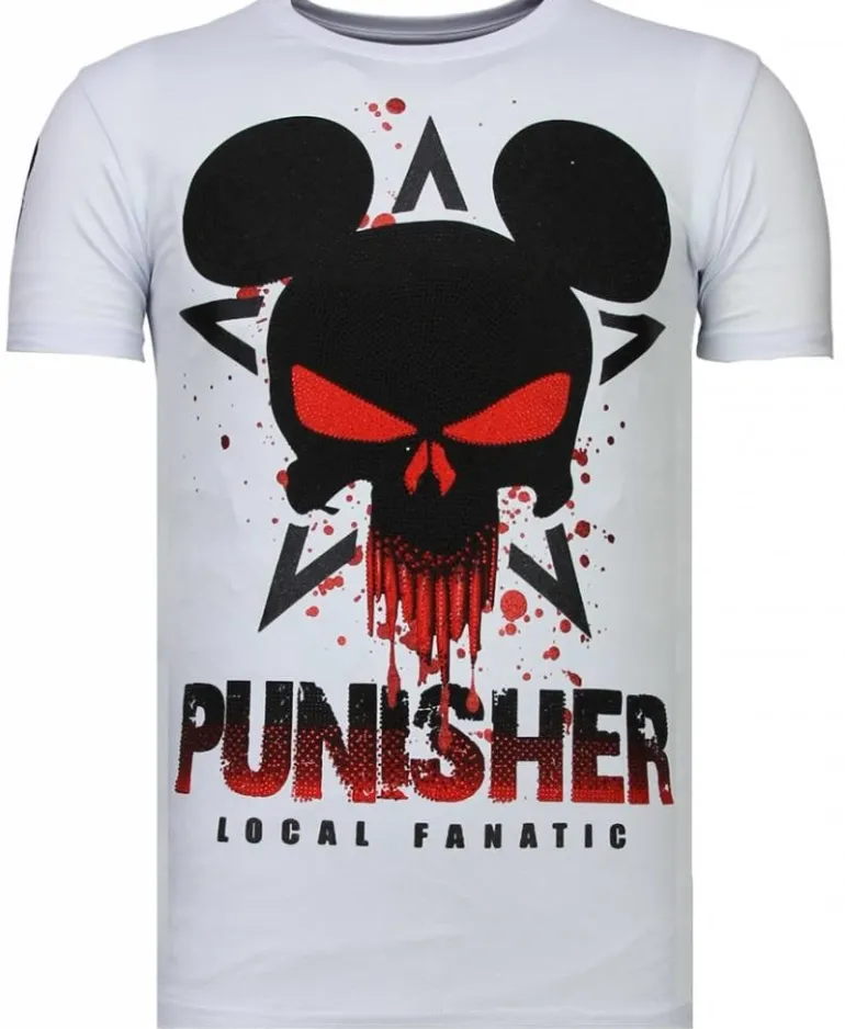T-shirt Heren - Punisher Mickey - Wit