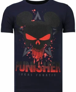 T-shirt Heren - Punisher Mickey - Blauw
