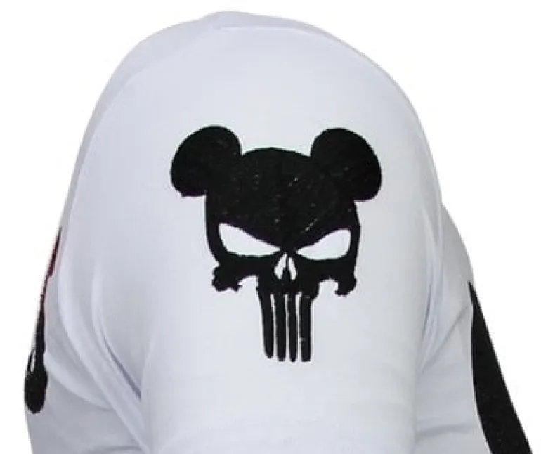T-shirt Heren - Punisher Mickey - Wit