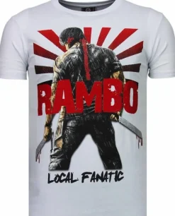 T-shirt Heren - Rambo - Wit