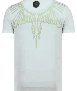 T-shirt Heren - Rhinestone Eagle - Wit
