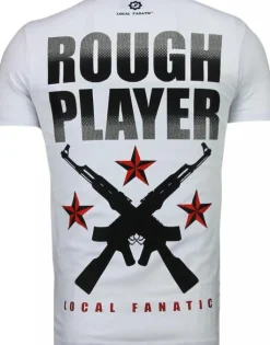T-shirt Heren - Rough Player - Wit