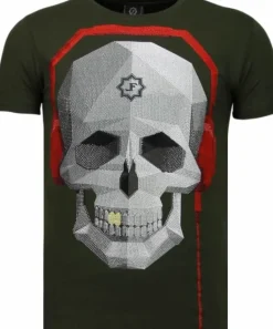 T-shirt Heren - Skull Beat - Groen